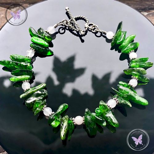 Diopside & White Jade Bracelet